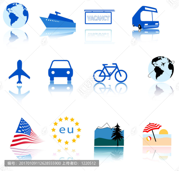 全球旅游圖標