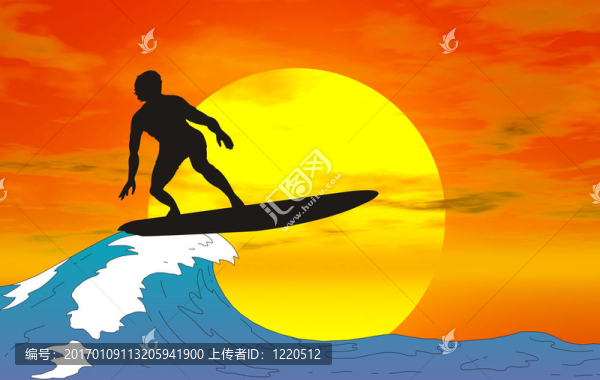 沖浪者的身影