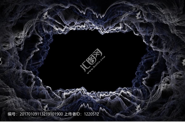 黑暗的分形云-,3D框架