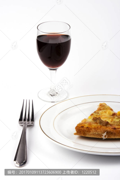 披薩和葡萄酒