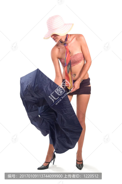 女孩用雨傘