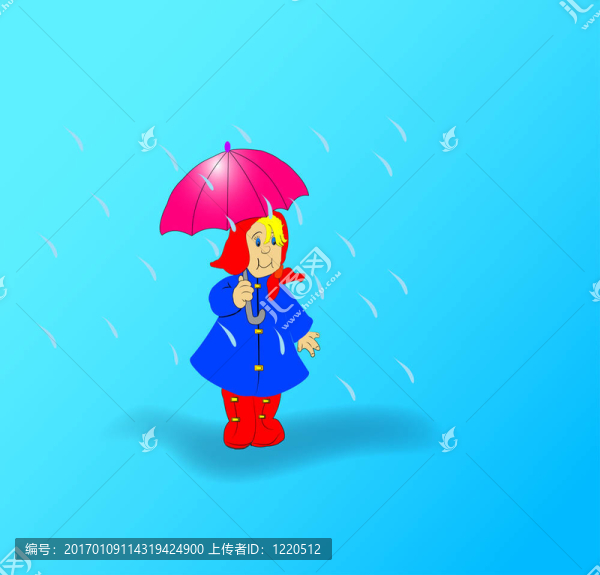 下雨天的女孩