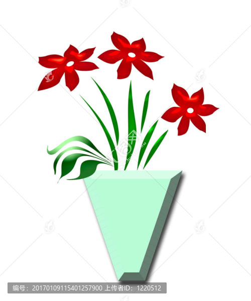 紅色花朵的花瓶