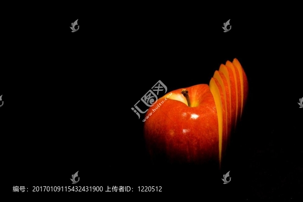 切片紅蘋果