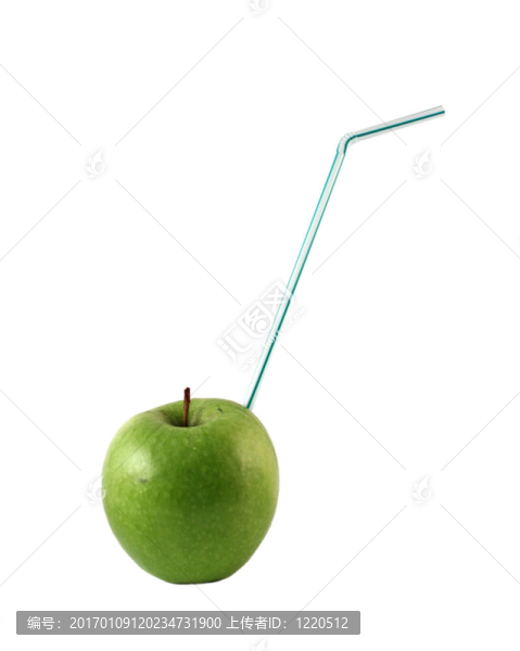 青蘋果和藍(lán)色的稻草