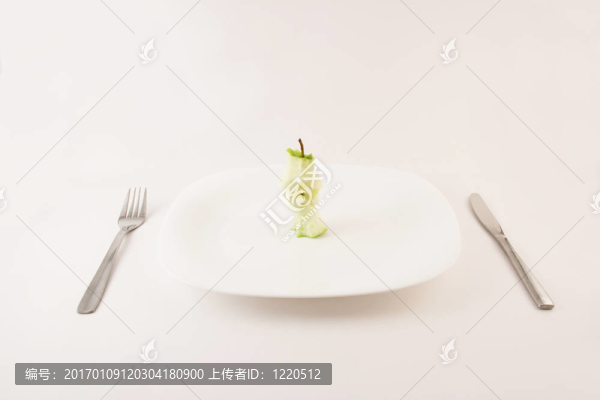 盤(pán)子上的蘋(píng)果殘端