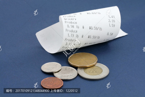 收銀機收據(jù)和加元
