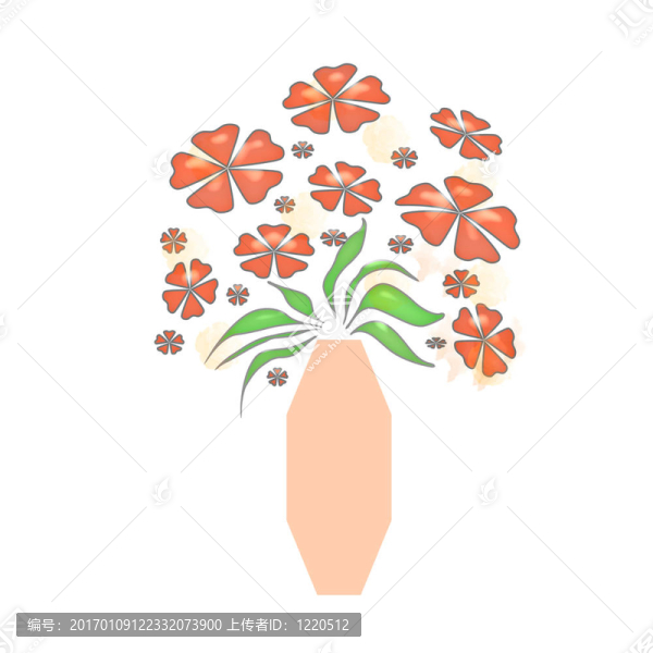 花瓶花束桃