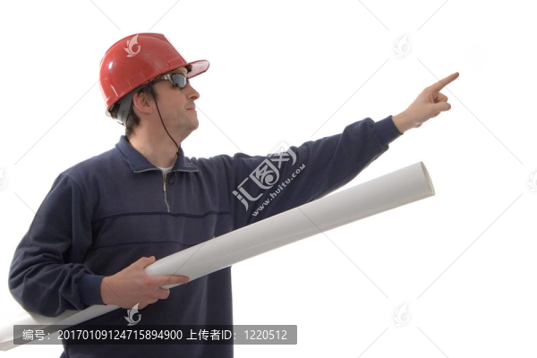 工程師；用手指指