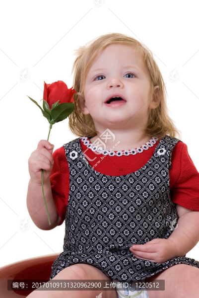帶玫瑰的嬰兒
