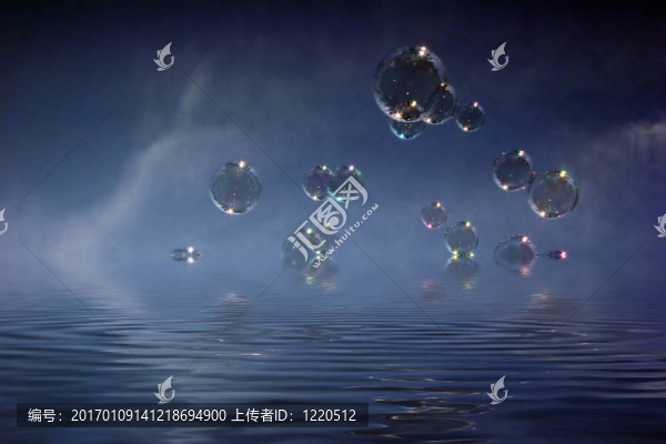 摘要陰森的黑暗的泡泡背景