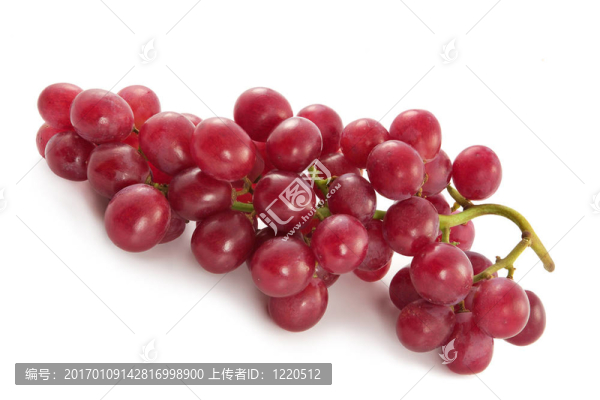 成熟多汁的紅色葡萄，漿果大