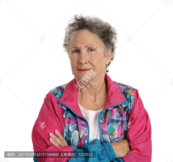 不信任的年長的女士
