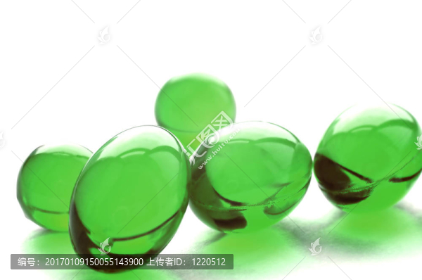 綠色色彩的抽象藥丸