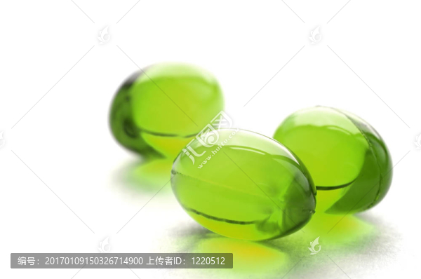 綠色色彩的抽象藥丸