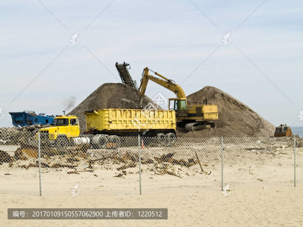 海灘工作現(xiàn)場