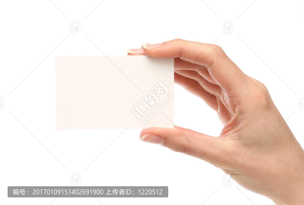 持名片的女人