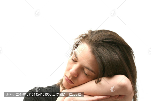 睡覺的女商人