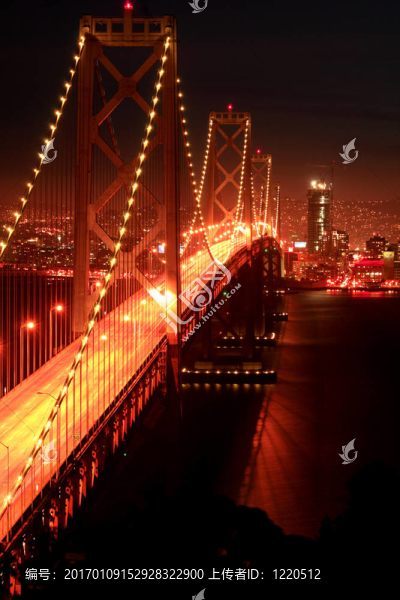 夜晚；海灣大橋；SF