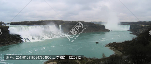 尼亞加拉大瀑布；瀑布；全景