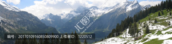 坎德施泰格流域；阿爾卑斯山脈；瑞士；全景