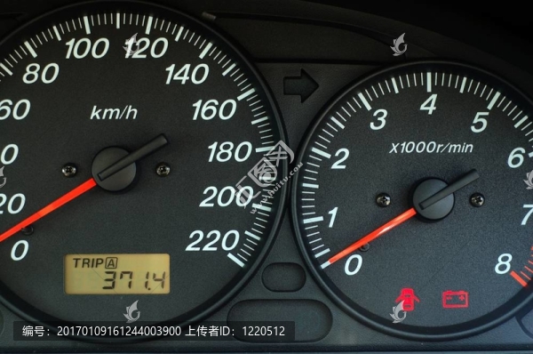 汽車儀表盤上的速度和轉(zhuǎn)撥