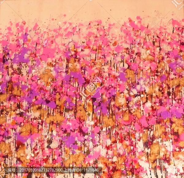 無框畫,抽象花,抽象油畫