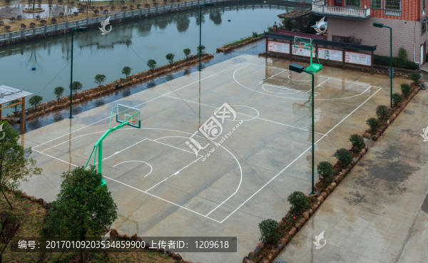 拼接大圖,俯瞰,鳥瞰籃球場