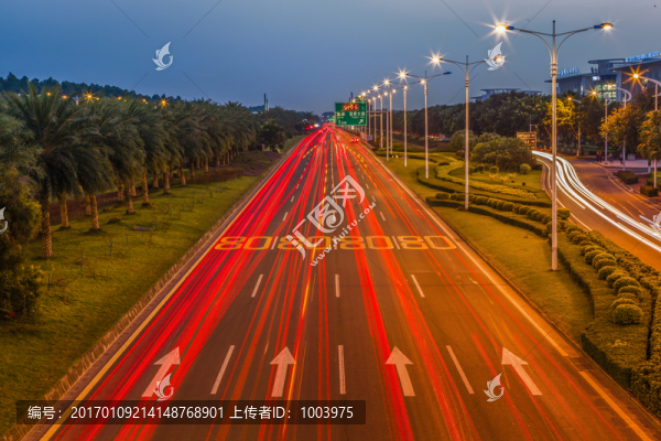 高速公路,夜景,素材