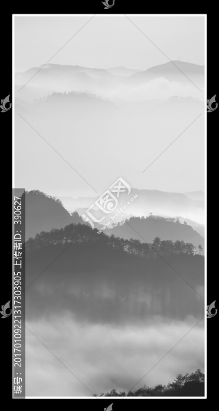 水墨山水畫,未分層