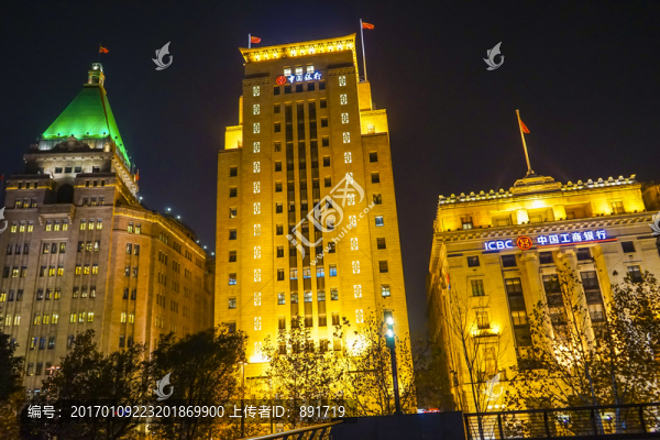 外灘夜景,外灘建筑群