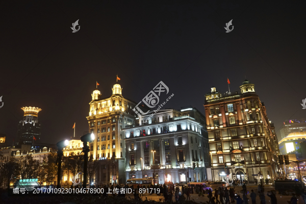 外灘夜景,外灘建筑群