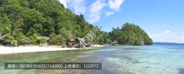 Pulau,kadidiri海灘；togians島；蘇拉威西；印度尼西亞；全景