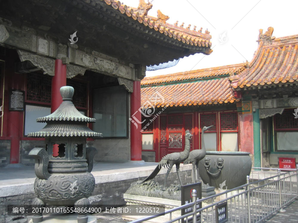 在寺廟雕塑的細(xì)節(jié)；紫禁城；北京；中國