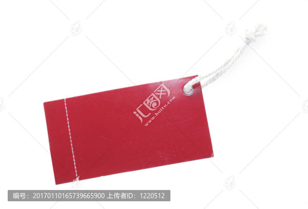 帶有白色棉線的紅色標(biāo)簽