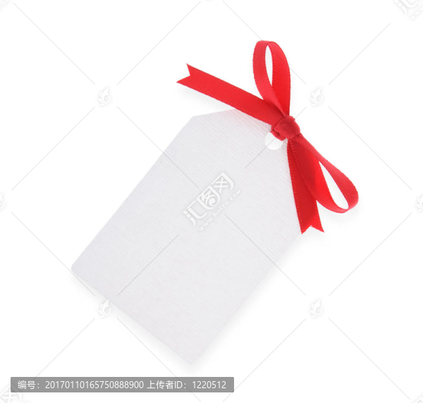 白色禮品標(biāo)簽與紅色弓（剪輯路徑）