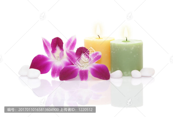 蘭花；蠟燭和卵石