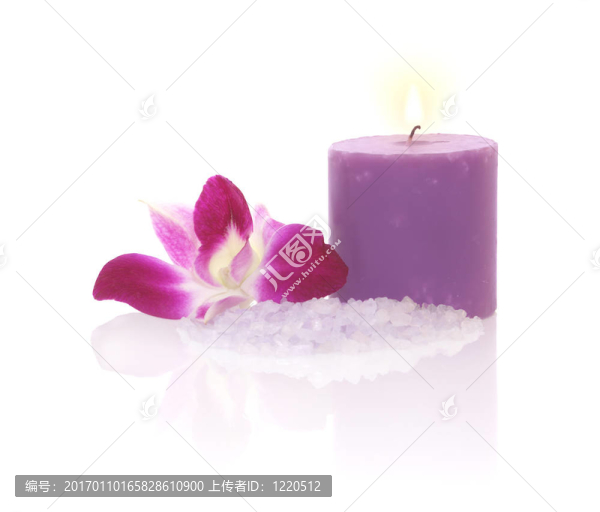 蘭花；蠟燭和沐浴鹽