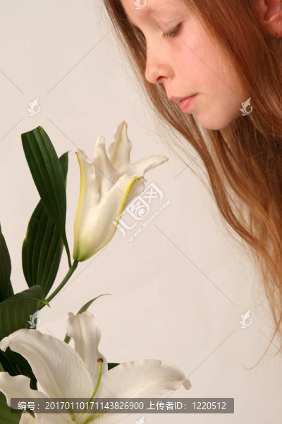 女孩和百合花