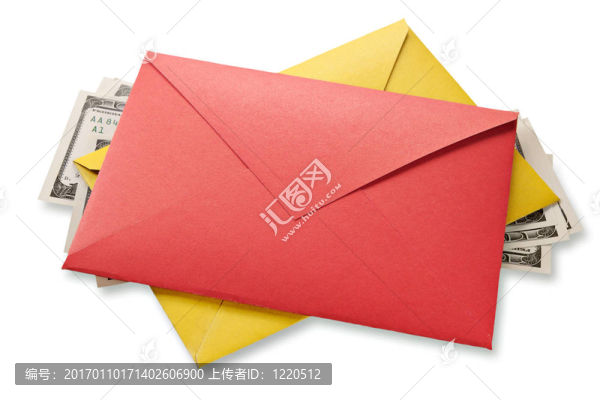 信封和美元背景