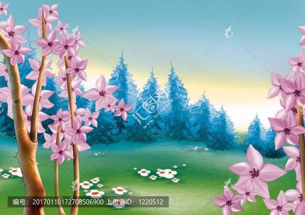 春天的森林草甸