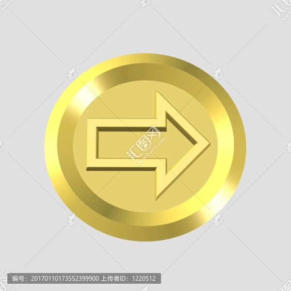 金箭頭圖標
