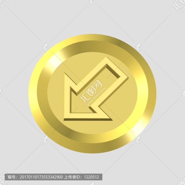 金箭頭圖標