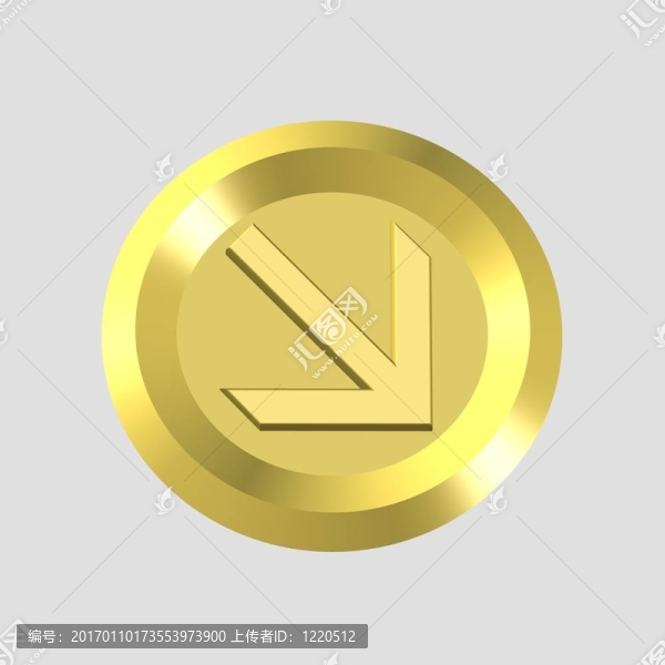 金箭頭圖標