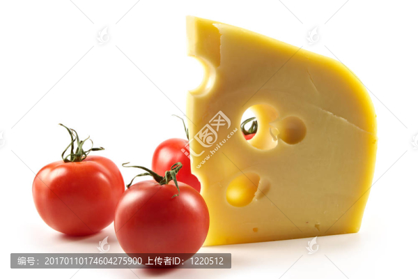 大塊香奶酪和西紅柿