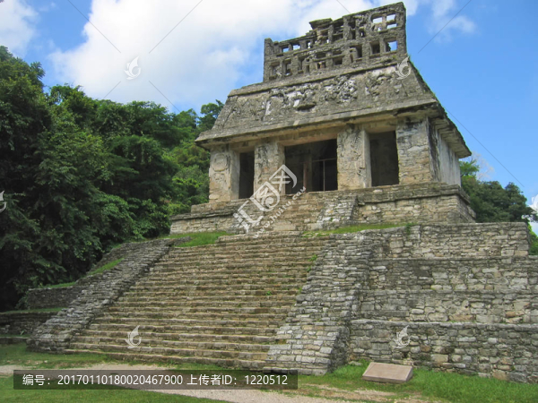 在叢林中的瑪雅Palenque；墨西哥寺；