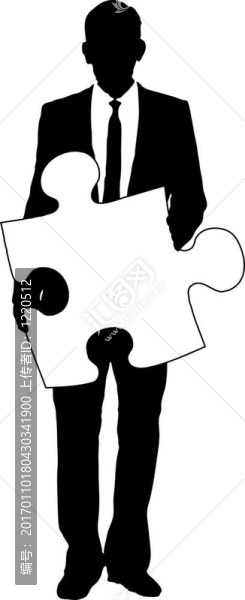 商人拿著拼圖