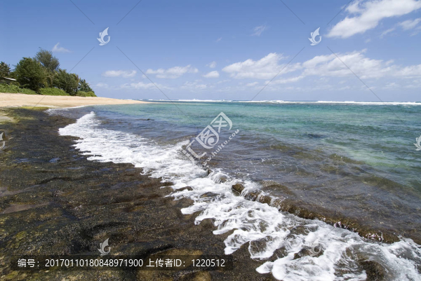在Kauaii美麗的海灘