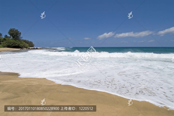 在Kauaii美麗的海灘