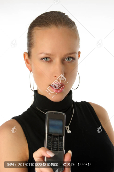 年輕美女與手機